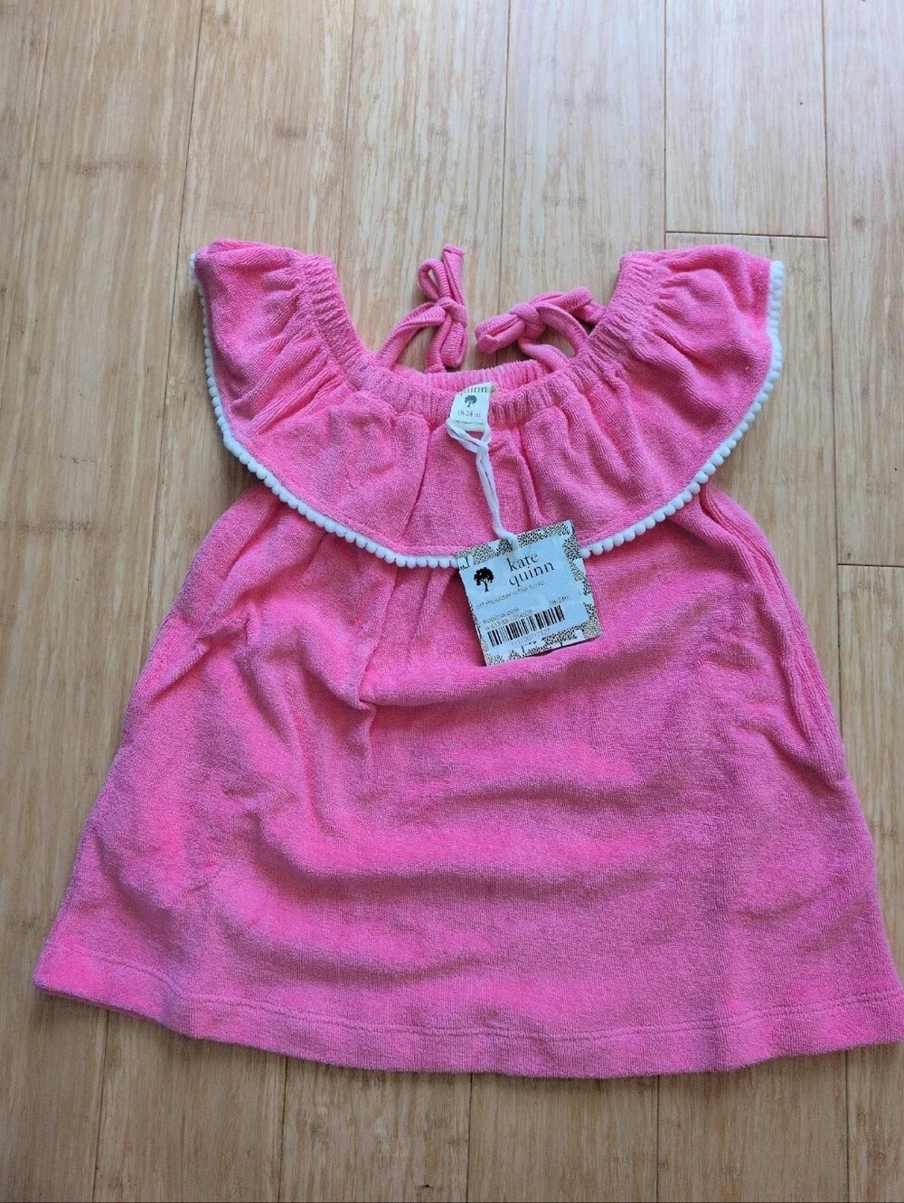 ✨ Kate Quinn Off Shoulder Ruffle Tunic Cover Up Size 18-24 Mo In Tropical Pink
